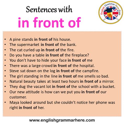 infrontofs|in front of sentence.